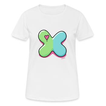 Markiere ein X, wenn du Herzen liebst - Frauen T-Shirt atmungsaktiv - Weiß - Vorne - AI Model Female 172 dark (172cm)