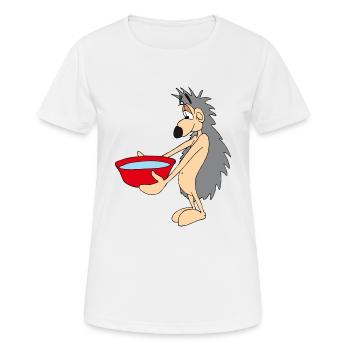 Hérisson intelligent avec bol d’eau - T-shirt respirant Femme - blanc - Devant - AI Model Female 172 dark (172cm)