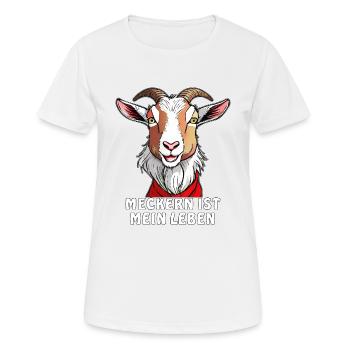 LA CHÈVRE QUI SE PLAINT, C’EST MA VIE - T-shirt respirant Femme - blanc - Devant - AI Model Female 172 dark (172cm)