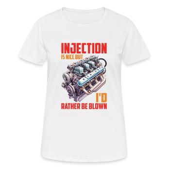 L’injection est agréable mais je préfère être soufflé 16 - T-shirt respirant Femme - blanc - Devant - AI Model Female 172 dark (172cm)