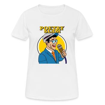 HOMME MICROPHONE POÉSIE SLAM - T-shirt respirant Femme - blanc - Devant - AI Model Female 172 dark (172cm)