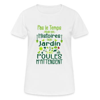 Jardin Poule Humour - Humour Jardinier - Women's Breathable T-Shirt - white - Front - AI Model Female 172 dark (172cm)
