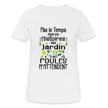 Jardin Poule Humour - Humour Jardinier - Women's Breathable T-Shirt - white - Front - AI Model Female 172 dark (172cm)