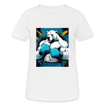Polar Bär Boxer Kämpfer Eisbär Boxing - Frauen T-Shirt atmungsaktiv - Weiß - Vorne - AI Model Female 172 dark (172cm)
