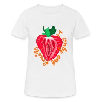 I only eat fruits - Frauen T-Shirt atmungsaktiv - Weiß - Vorne - AI Model Female 172 dark (172cm)