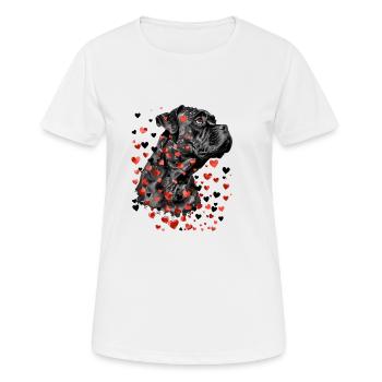 Cane Corso Hund mit Herzen für Cane Corso - Frauen T-Shirt atmungsaktiv - Weiß - Vorne - AI Model Female 172 dark (172cm)