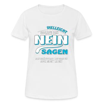 NEIN SAGEN BRÄUTIGAM - Frauen T-Shirt atmungsaktiv - Weiß - Vorne - AI Model Female 172 dark (172cm)