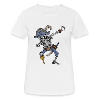 Dabbing Skeleton Pirate Halloween Costume Kids - Women's Breathable T-Shirt - white - Front - AI Model Female 172 dark (172cm)