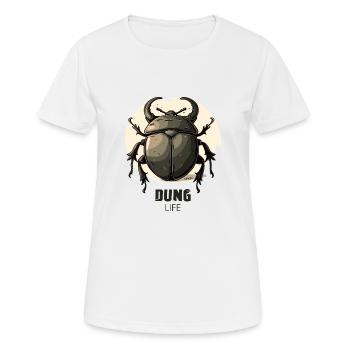 Manure Life: Scarab Insect - Women's Breathable T-Shirt - white - Front - AI Model Female 172 dark (172cm)