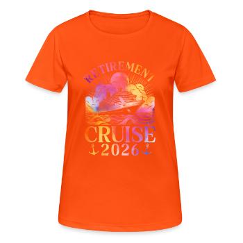 Retirement Cruise 2026 - Frauen T-Shirt atmungsaktiv - Neonorange - Vorne - AI Model Female 172 dark (172cm)