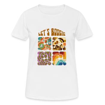Let's boogie retro pattern - Women's Breathable T-Shirt - white - Front - AI Model Female 172 dark (172cm)