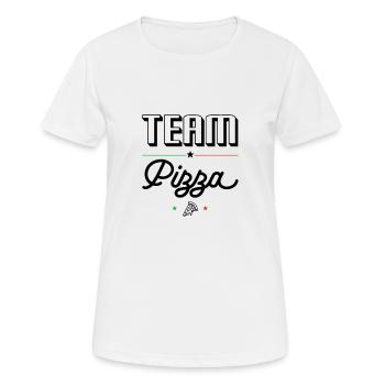 Team Pizza - Pour les gros mangeurs de Pizzas - T-shirt respirant Femme - blanc - Devant - AI Model Female 172 dark (172cm)