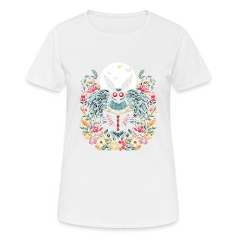 Papillon de nuit floral - T-shirt respirant Femme - blanc - Devant - AI Model Female 172 dark (172cm)