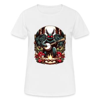 Mothman avec guitare - T-shirt respirant Femme - blanc - Devant - AI Model Female 172 dark (172cm)