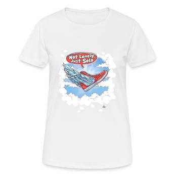 Pas seul, juste en solo - T-shirt respirant Femme - blanc - Devant - AI Model Female 172 dark (172cm)