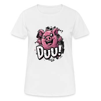 Du, aber nicht du: Kleines freches Schwein - Frauen T-Shirt atmungsaktiv - Weiß - Vorne - AI Model Female 172 dark (172cm)