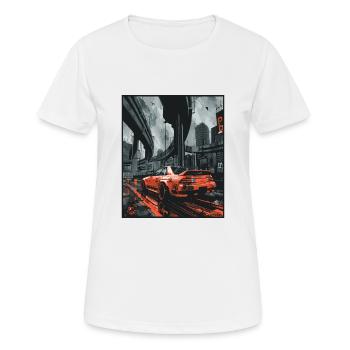 JDM Anime Japanese Super Sports Car Drift Car - Women's Breathable T-Shirt - white - Front - AI Model Female 172 dark (172cm)