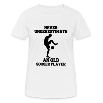Fußballmannschaft Fußballdesign Fußballspieler - Frauen T-Shirt atmungsaktiv - Weiß - Vorne - AI Model Female 172 dark (172cm)