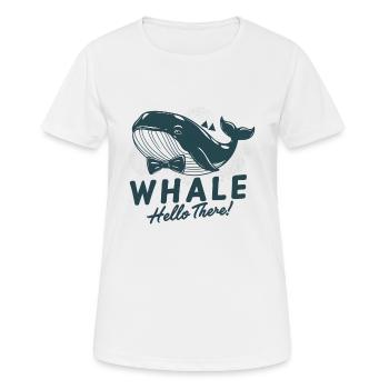Stylish Bowtie Whale Art Print - Whale Hello There - Women's Breathable T-Shirt - white - Front - AI Model Female 172 dark (172cm)