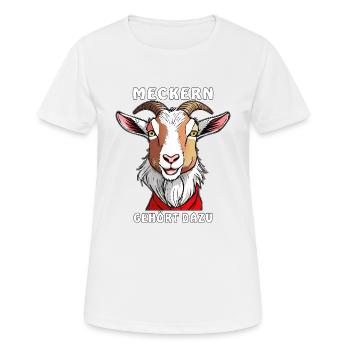 ZIEGE MECKERN GEHÖRT DAZU - Frauen T-Shirt atmungsaktiv - Weiß - Vorne - AI Model Female 172 dark (172cm)