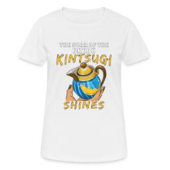 LA CICATRICE DE LA RUPTURE KINTSUGI BRILLE - T-shirt respirant Femme - blanc - Devant - AI Model Female 172 dark (172cm)