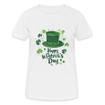 Chapeau haut de forme émeraude - T-shirt respirant Femme - blanc - Devant - AI Model Female 172 dark (172cm)