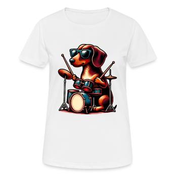 Dachshund Drummer Viennese Dog Owner - Women's Breathable T-Shirt - white - Front - AI Model Female 172 dark (172cm)