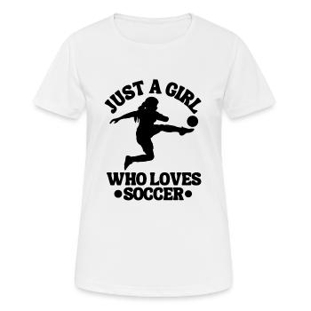 Fußballmannschaft Fußballspieler Fußballdesign - Frauen T-Shirt atmungsaktiv - Weiß - Vorne - AI Model Female 172 dark (172cm)