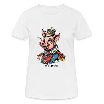 Königliches Schwein mit Krone: Majestätisches Oink - Frauen T-Shirt atmungsaktiv - Weiß - Vorne - AI Model Female 172 dark (172cm)