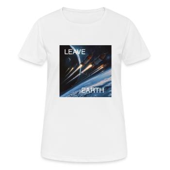 Retro Style Plakat Raumfahrt „Leave Earth“ - Frauen T-Shirt atmungsaktiv - Weiß - Vorne - AI Model Female 172 dark (172cm)