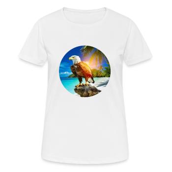 Adler am Eagle Beach Aruba Sommerurlaub - Frauen T-Shirt atmungsaktiv - Weiß - Vorne - AI Model Female 172 dark (172cm)
