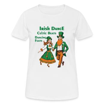 IRISH DANCE CELTIC BEATS DANCING FEATS - Frauen T-Shirt atmungsaktiv - Weiß - Vorne - AI Model Female 172 dark (172cm)