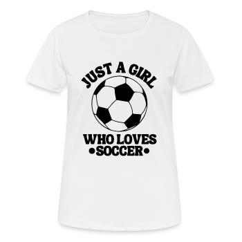 Fußballmannschaft Fußballdesign Fußballspieler - Frauen T-Shirt atmungsaktiv - Weiß - Vorne - AI Model Female 172 dark (172cm)