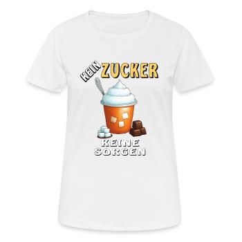 KEIN ZUCKER KEINE SORGEN - Frauen T-Shirt atmungsaktiv - Weiß - Vorne - AI Model Female 172 dark (172cm)