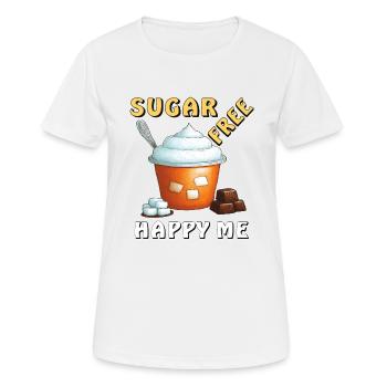 SANS SUCRE HAPPY ME - T-shirt respirant Femme - blanc - Devant - AI Model Female 172 dark (172cm)