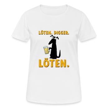 Solder Digga Solder Bière Chien - T-shirt respirant Femme - blanc - Devant - AI Model Female 172 dark (172cm)