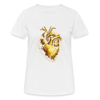Coeur d’or anatomique - T-shirt respirant Femme - blanc - Devant - AI Model Female 172 dark (172cm)