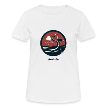 Wein-Getränk: Gruß vom Weingut - Frauen T-Shirt atmungsaktiv - Weiß - Vorne - AI Model Female 172 dark (172cm)