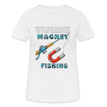 PÊCHER AVEC L’AIMANT AU TRÉSOR - T-shirt respirant Femme - blanc - Devant - AI Model Female 172 dark (172cm)