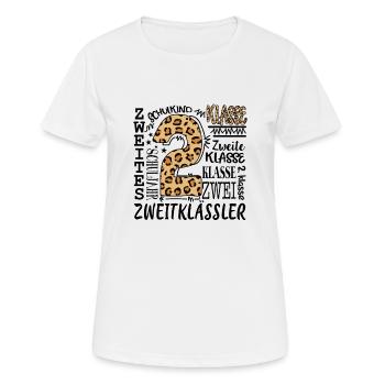 2. Klasse - Frauen T-Shirt atmungsaktiv - Weiß - Vorne - AI Model Female 172 dark (172cm)