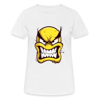 Visage de dessin animé en colère - T-shirt respirant Femme - blanc - Devant - AI Model Female 172 dark (172cm)