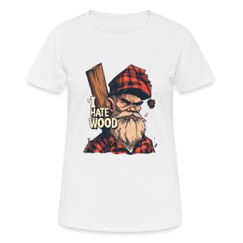 Ich hasse Holz: Wütender Holzfäller ohne Axt - Frauen T-Shirt atmungsaktiv - Weiß - Vorne - AI Model Female 172 dark (172cm)