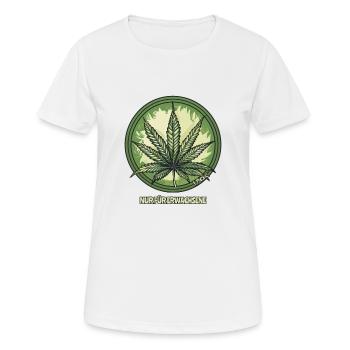 Fumer du cannabis : réservé aux adultes - T-shirt respirant Femme - blanc - Devant - AI Model Female 172 dark (172cm)