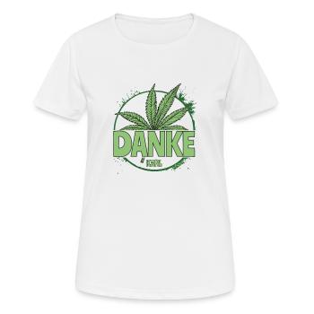 Merci Karl, Légalisation du cannabis 2024 - T-shirt respirant Femme - blanc - Devant - AI Model Female 172 dark (172cm)