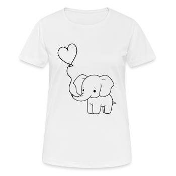 Elefant mit Ballon - Frauen T-Shirt atmungsaktiv - Weiß - Vorne - AI Model Female 172 dark (172cm)