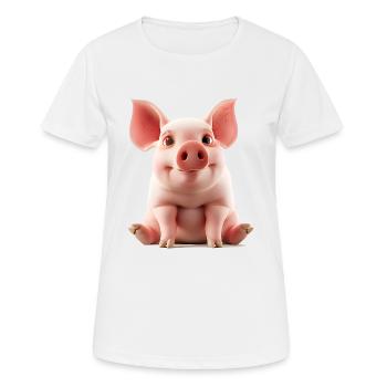 Schwein gehabt bedeutet Glück gehabt - Frauen T-Shirt atmungsaktiv - Weiß - Vorne - AI Model Female 172 dark (172cm)