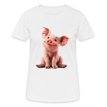 Ferkel sind wie auch der Mensch, Allesfresser - Frauen T-Shirt atmungsaktiv - Weiß - Vorne - AI Model Female 172 dark (172cm)