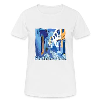 Chefchaouen Marokko Blaue Stadt Altstadt - Frauen T-Shirt atmungsaktiv - Weiß - Vorne - AI Model Female 172 dark (172cm)