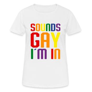 Klingt schwul Im In - Frauen T-Shirt atmungsaktiv - Weiß - Vorne - AI Model Female 172 dark (172cm)