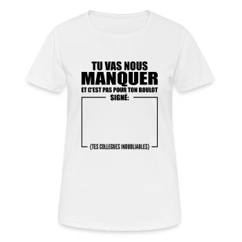 Departure Personalized Co-worker Signed - Women's Breathable T-Shirt - white - Front - AI Model Female 172 dark (172cm)